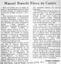 Manuel Bianchi Pérez de Castro  [artículo] Gonzalo Orrego.