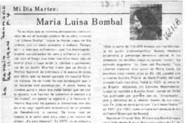 María Luisa Bombal  [artículo] Sara Vial.