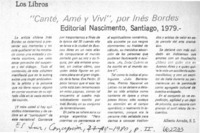 Canté, amé, viví"  [artículo] Alberto Arraño, S. J.