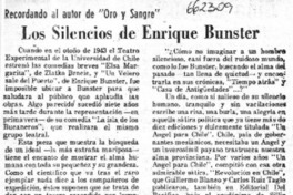 Los Silencios de Enrique Bunster  [artículo] Wilfredo Mayorga.