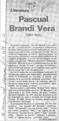 Pascual Brandi Vera  [artículo] Eliana Merino.