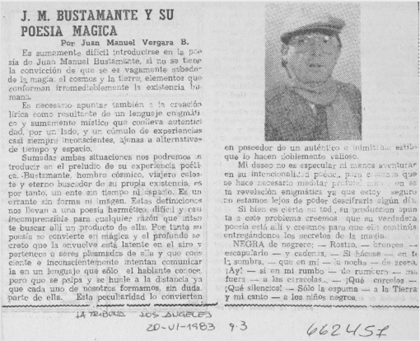 J. M. Bustamante y su poesía mágica