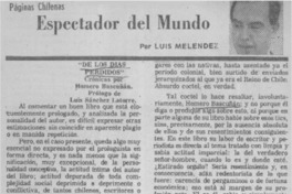 Espectador del mundo  [artículo] Luis Meléndez.