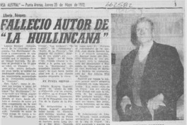 Falleció autor de "La Huillincana".