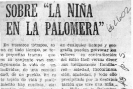 Sobre "la niña en la palomera"  [artículo] Conrado Pérez.