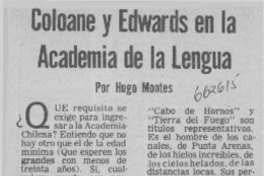 Coloane y Edwards en la académia de la lengua  [artículo]