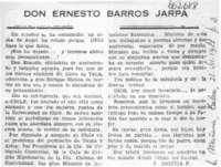 Don Ernesto Barros Jarpa  [artículo] J. Ariztia F.