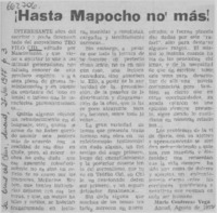Hasta mapocho no más!  [artículo]