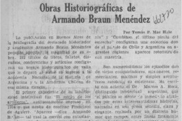 Obras historiográficas de Armando Braun Menéndez  [artículo] Tomás P. Mac Hale.