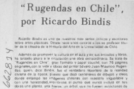 Rugendas en Chile, por Ricardo Bindis
