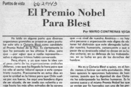 El Premio Nobel para Blest  [artículo] Mario Contreras Vega.