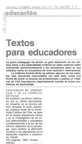 Textos para educadores.
