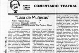 Casa de muñecas"  [artículo] Jorge Tapia Vidal.