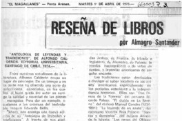 Antología de leyendas y tradiciones"  [artículo] Almagro Santander.