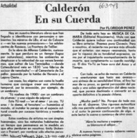 Calderón en su cuerda  [artículo] Floridor Pérez.