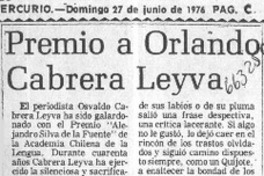 Premio a Orlando Cabrera Leyva  [artículo] Mopar.