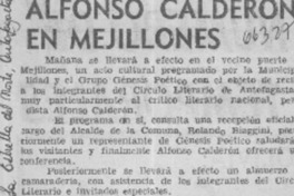 Alfonso Calderón en Mejillones.  [artículo]
