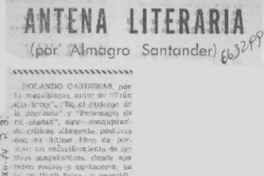 Antena literaria  [artículo] Almagro Santader.