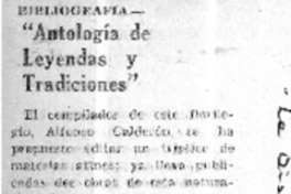 "Antología de leyendas y tradiciones".  [artículo]