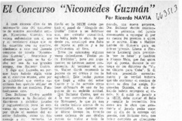 El Concurso "Nicomedes Guzmán"  [artículo] Ricardo Navia.