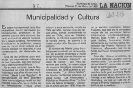 Municipalidad y cultura.  [artículo]