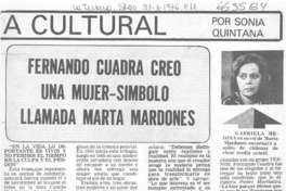 Fernando Cuadra creo una mujer-símbolo llamada Marta Mardones