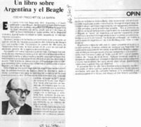 Un libro sobre Argentina y el Beagle  [artículo] Oscar Pinochet de la Barra.