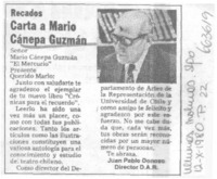 Cartas de Mario Cánepa Guzmán