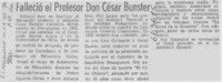 Falleció el profesor don César Bunster.