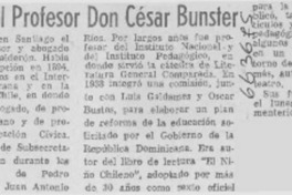 Falleció el profesor don César Bunster.