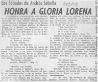 Honra a Gloria Lorena