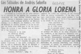 Honra a Gloria Lorena
