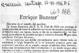 Enrique Bunster  [artículo] Juan Mujica.