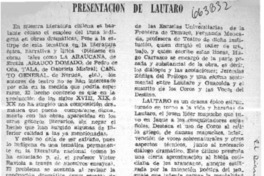 Presentación de Lautaro  [artículo] Iván Carrasco Muñoz.