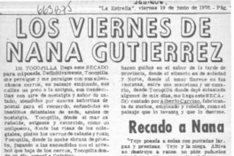 Los viernes de Nana Gutiérrez  [artículo] Alberto Carrizo.