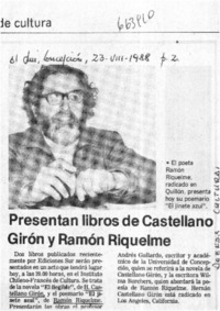 Presentan libros de castellano Girón y Ramón Riquelme.  [artículo]