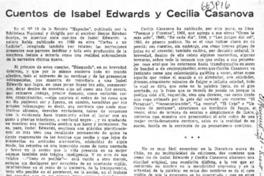 Cuentos de Isabel Edwards y Cecilia Casanova  [artículo] Víctor Castro.