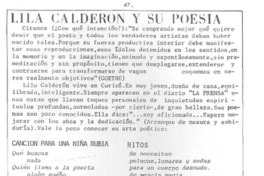 Lila Calderón y su poesía.