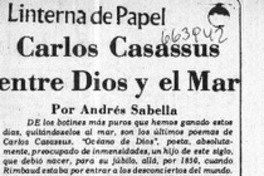 Carlos Casassus entre Dios y el mar  [artículo] Andrés Sabella.