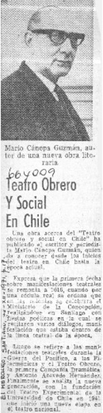 Teatro obrero y social en Chile.  [artículo]