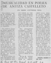 Musicalidad en poesía de Anitza Castelletto
