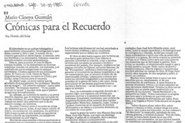 Crónicas para el recuerdo  [artículo] Hernán del Solar.