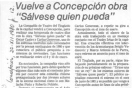 Vuelve a Concepción obra "Sálvese quien pueda".