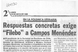 Respuestas concretas exige "Filebo" a Campos Menéndez.  [artículo]