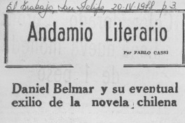 Daniel Belmar y su eventual exilio de la novela chilena
