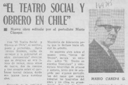El teatro social y obrero en Chile".