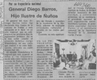 General Diego Barros, Hijo Ilustre de Ñuñoa.