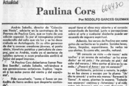Paulina Cors  [artículo] Rodolfo Garcés Guzmán.
