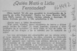 Quién mató a Lidia Fernández?.  [artículo]
