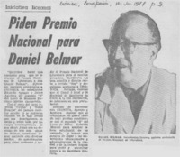 Piden Premio Nacional para Daniel Belmar.